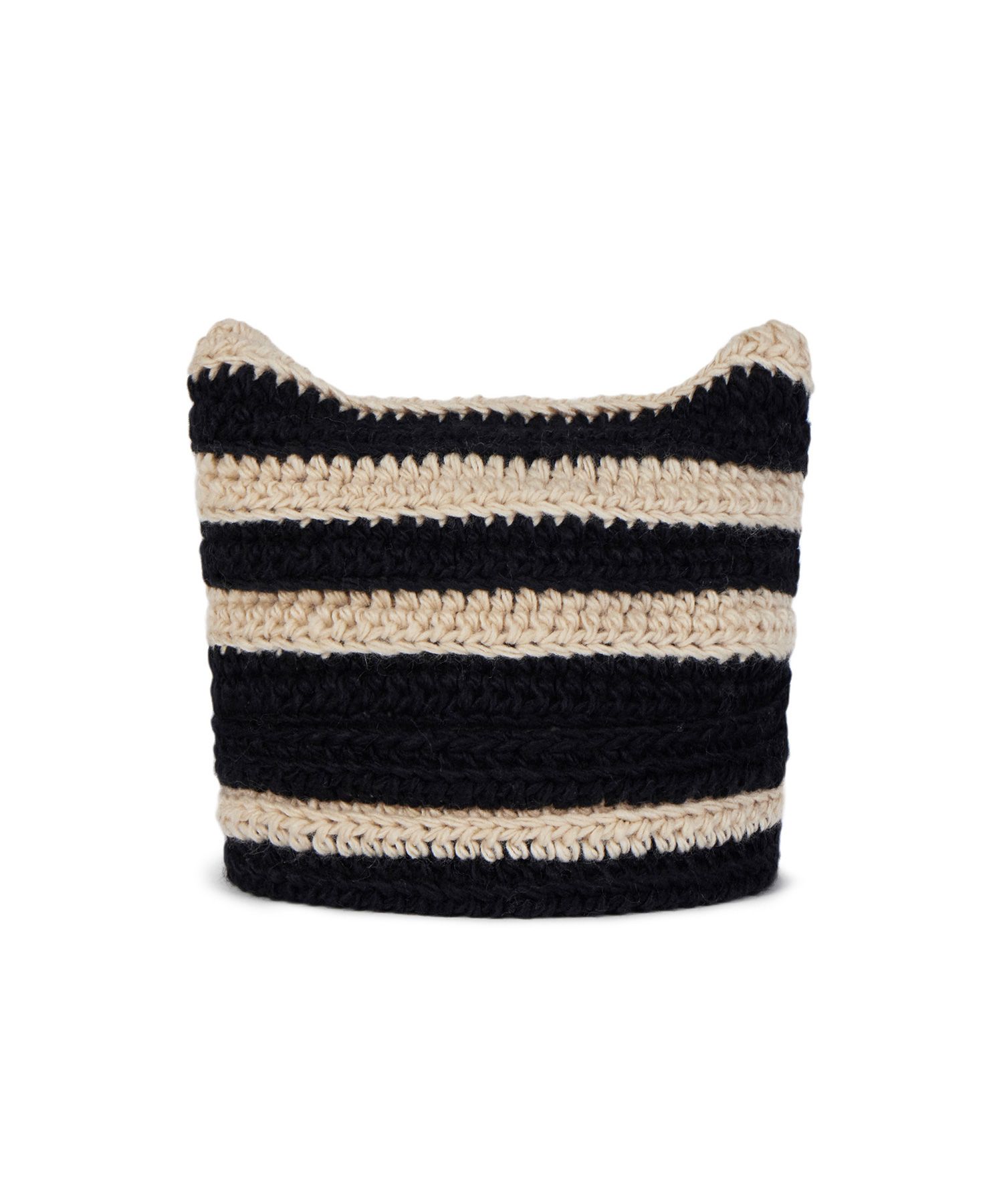 【VARZAR】Square label striped crochet beanie▲SEVENTEEN着用 Square Label Stripe Crochet Beanie / Green - VARZAR | 60