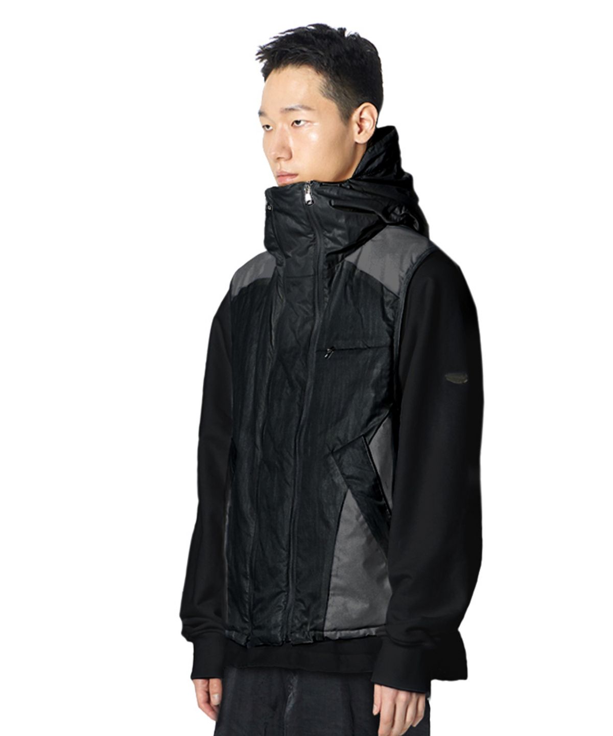 록히드마틴(LOCKHEED MARTIN) Double Zip Hoodie Vest Jacket (BLACK)