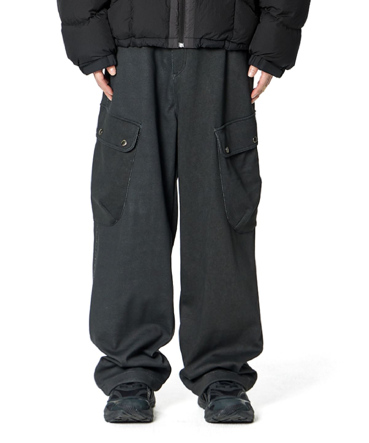 록히드마틴(LOCKHEED MARTIN) Side Big Pocket Cargo Pants (WASHED BLACK)