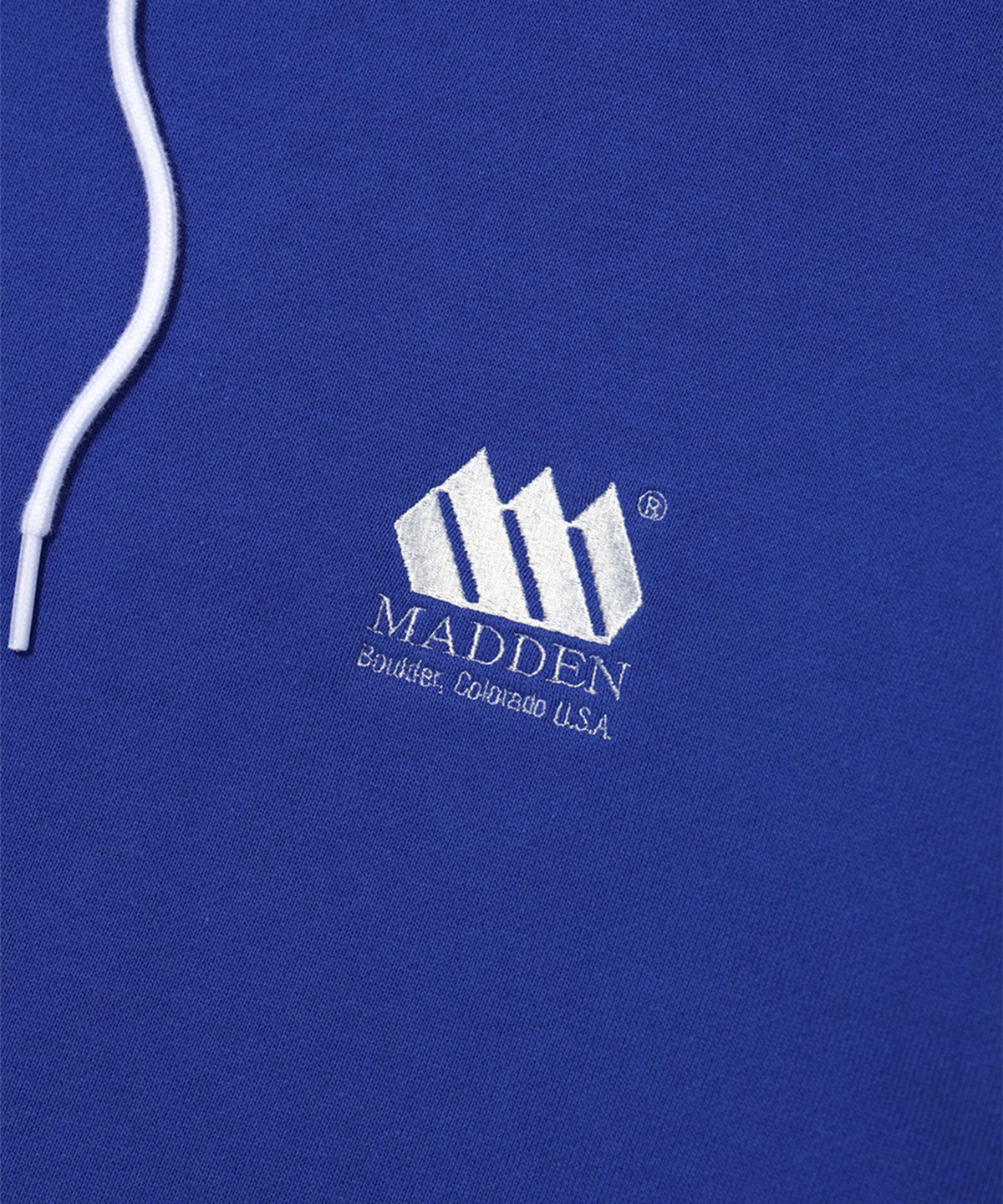 매든(MADDEN) Small Logo Hoodie Royal Blue