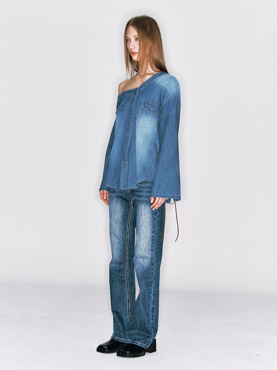 MUSINSA | ASURA THICK STITCH JEAN [DEEP BLUE]