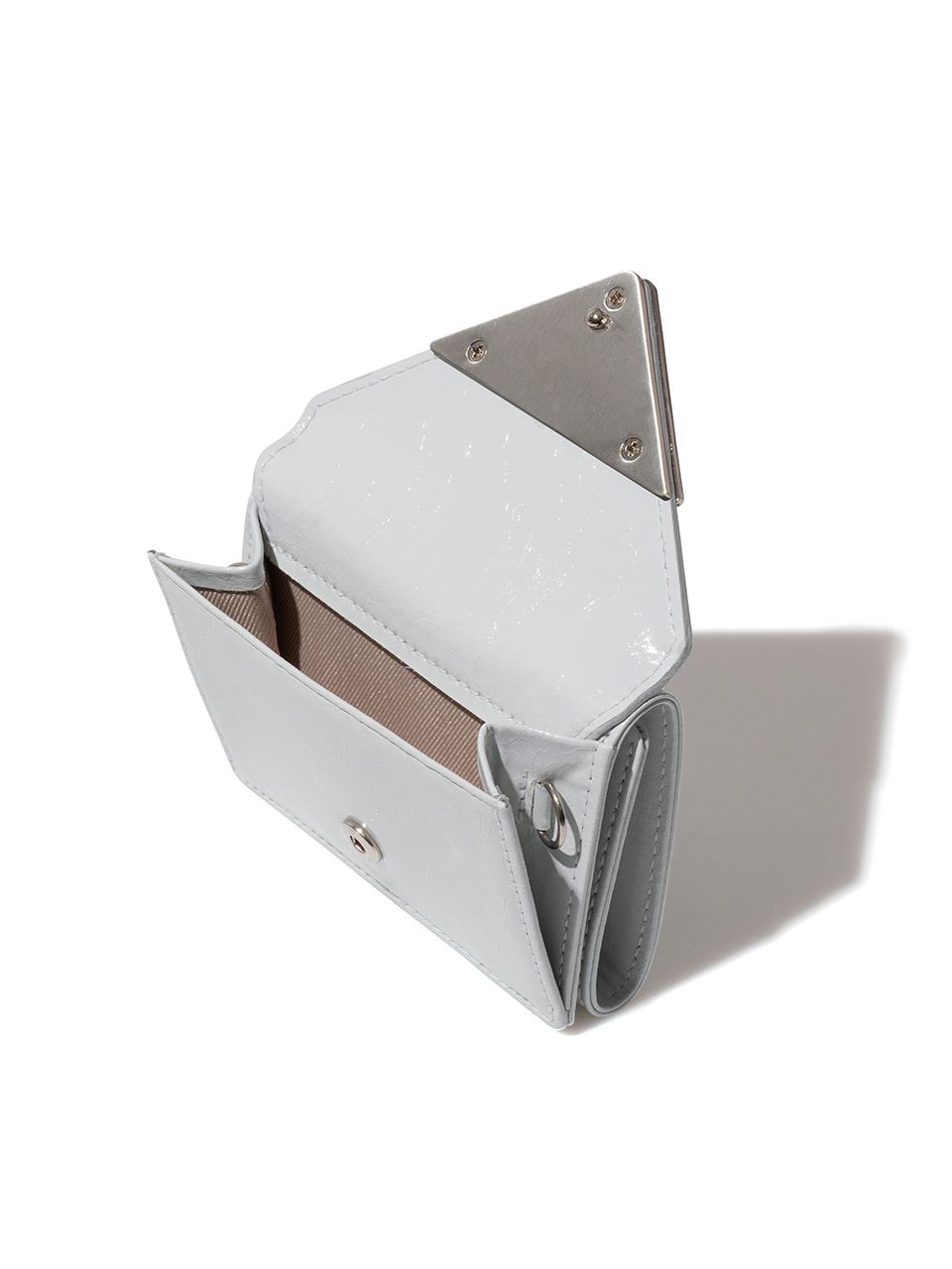 MUSINSA | fennec CRINKLE TRIANGLE TRIPLE WALLET D - LIGHT GRAY