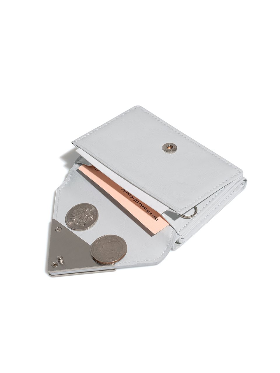 MUSINSA | fennec CRINKLE TRIANGLE TRIPLE WALLET D - LIGHT GRAY