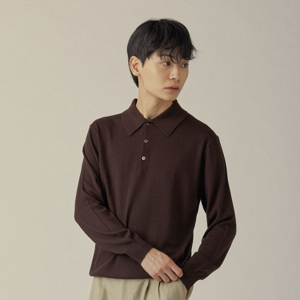 매너그램(MANNERGRAM) [비엘라얀 이태리 수입원사] 비엘라얀 버진울100 카라니트 브라운