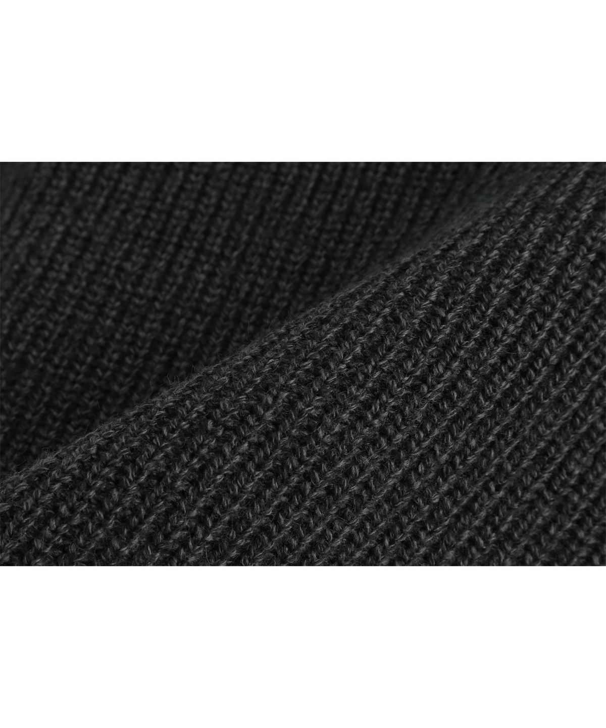 애쉬아워(ASHOUR) Open Collar Mixed Knit Charcoal