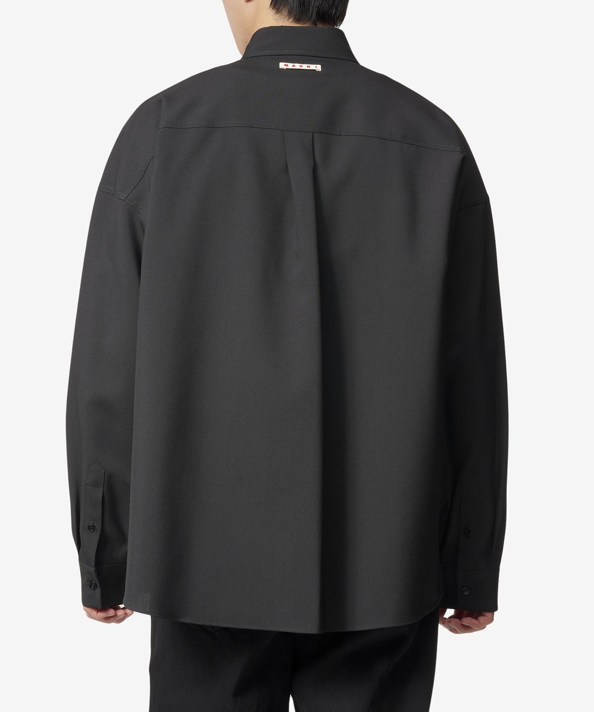 마르니(MARNI) 플레인 백 체크 울 셔츠 - 스톤 화이트 / CUMU0278Q1UTWA01CHW03