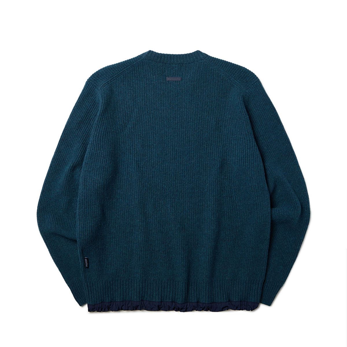 브롬톤 런던(BROMPTON LONDON) WOVEN HEM STRING ROUND SWEATER - TEAL GREEN (P234UKT224)