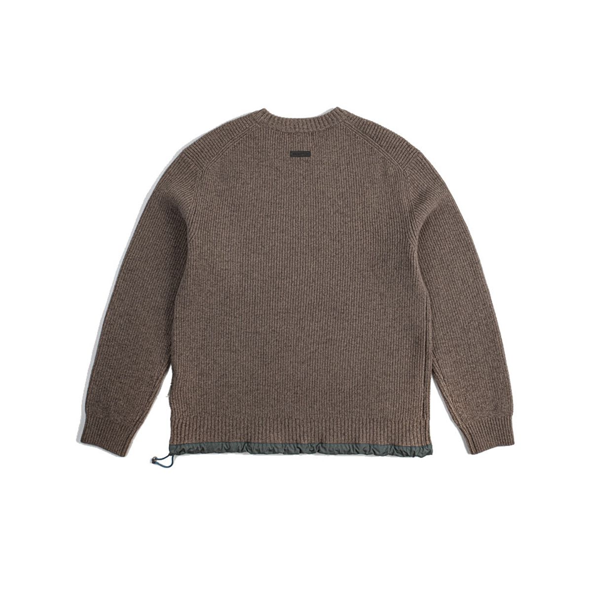 브롬톤 런던(BROMPTON LONDON) WOVEN HEM STRING ROUND SWEATER - MOCHA (P234UKT224)