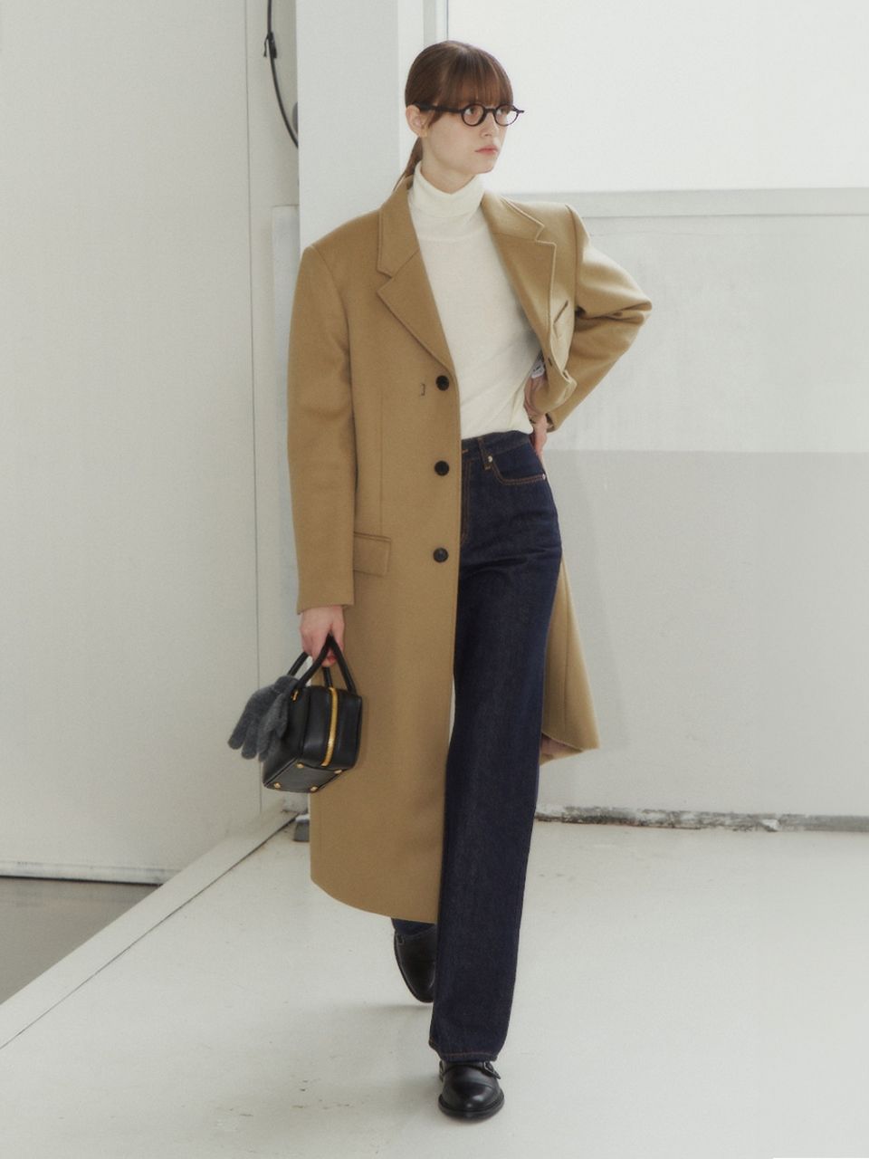 MUSINSA | DUNST FOR WOMEN UNISEX 2-WAY 3 BUTTON CASHMERE COAT