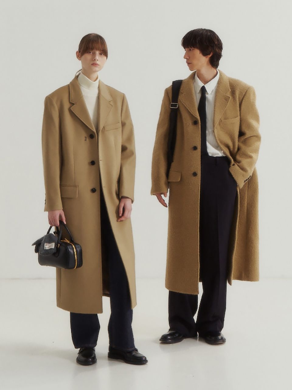MUSINSA | DUNST FOR WOMEN UNISEX 2-WAY 3 BUTTON CASHMERE COAT
