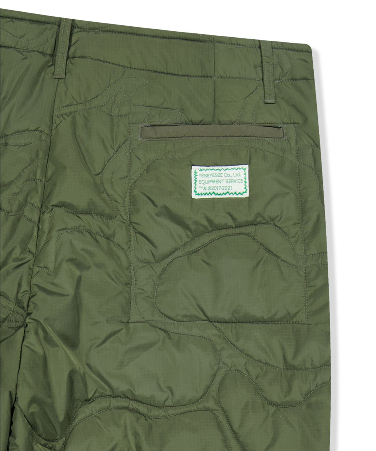 예스아이씨(YESEYESEE) Quilted Camo Liner Pants Khaki