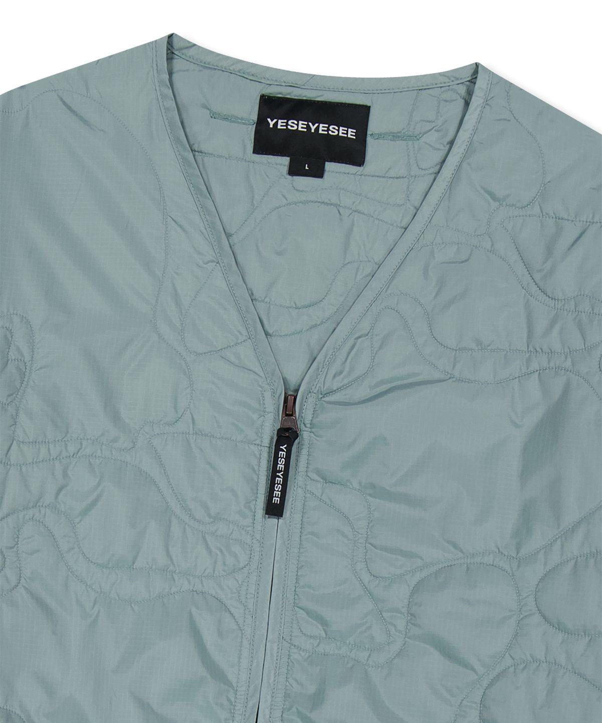 예스아이씨(YESEYESEE) Quilted Camo Liner Jacket Dusty Blue