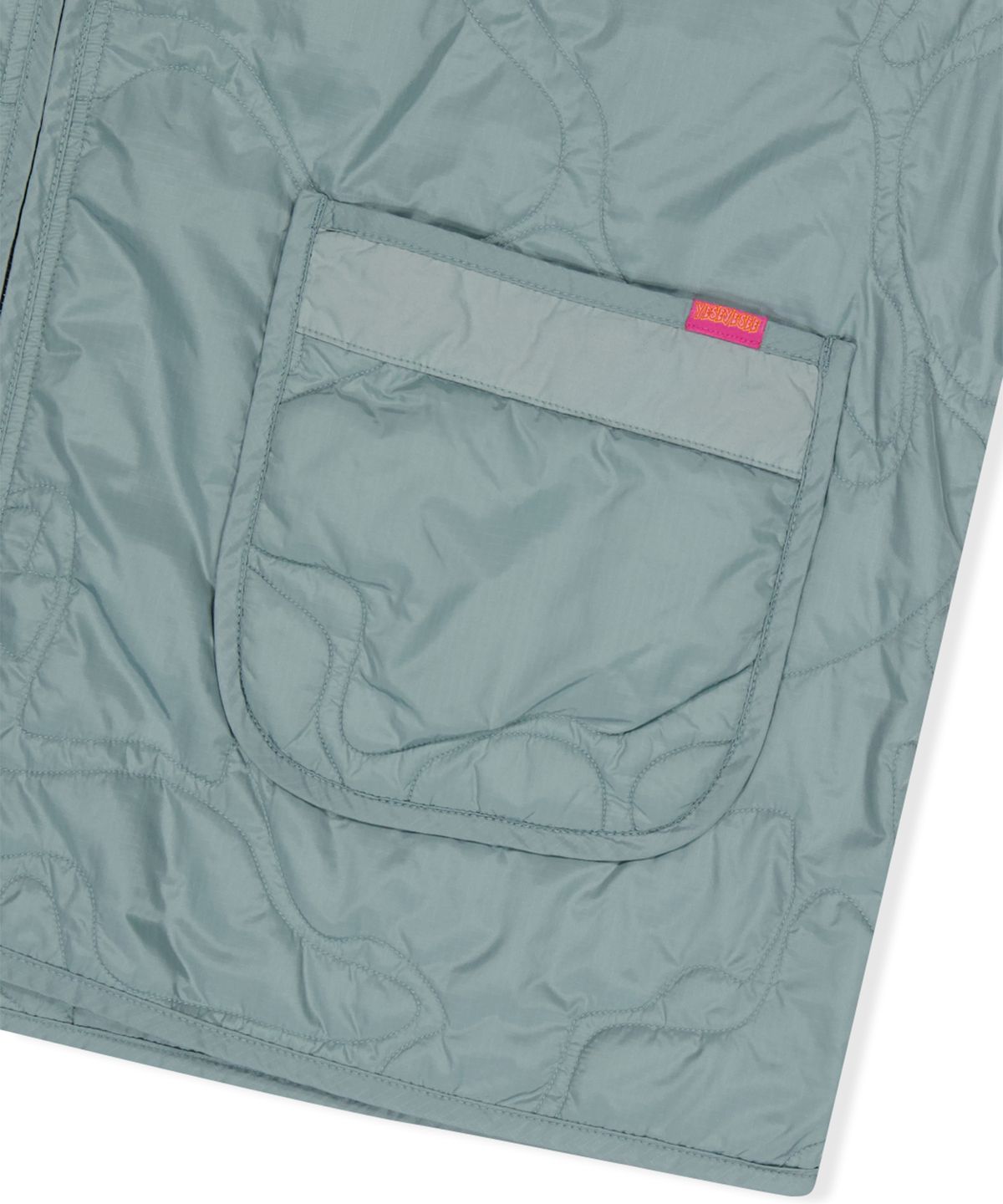 예스아이씨(YESEYESEE) Quilted Camo Liner Jacket Dusty Blue