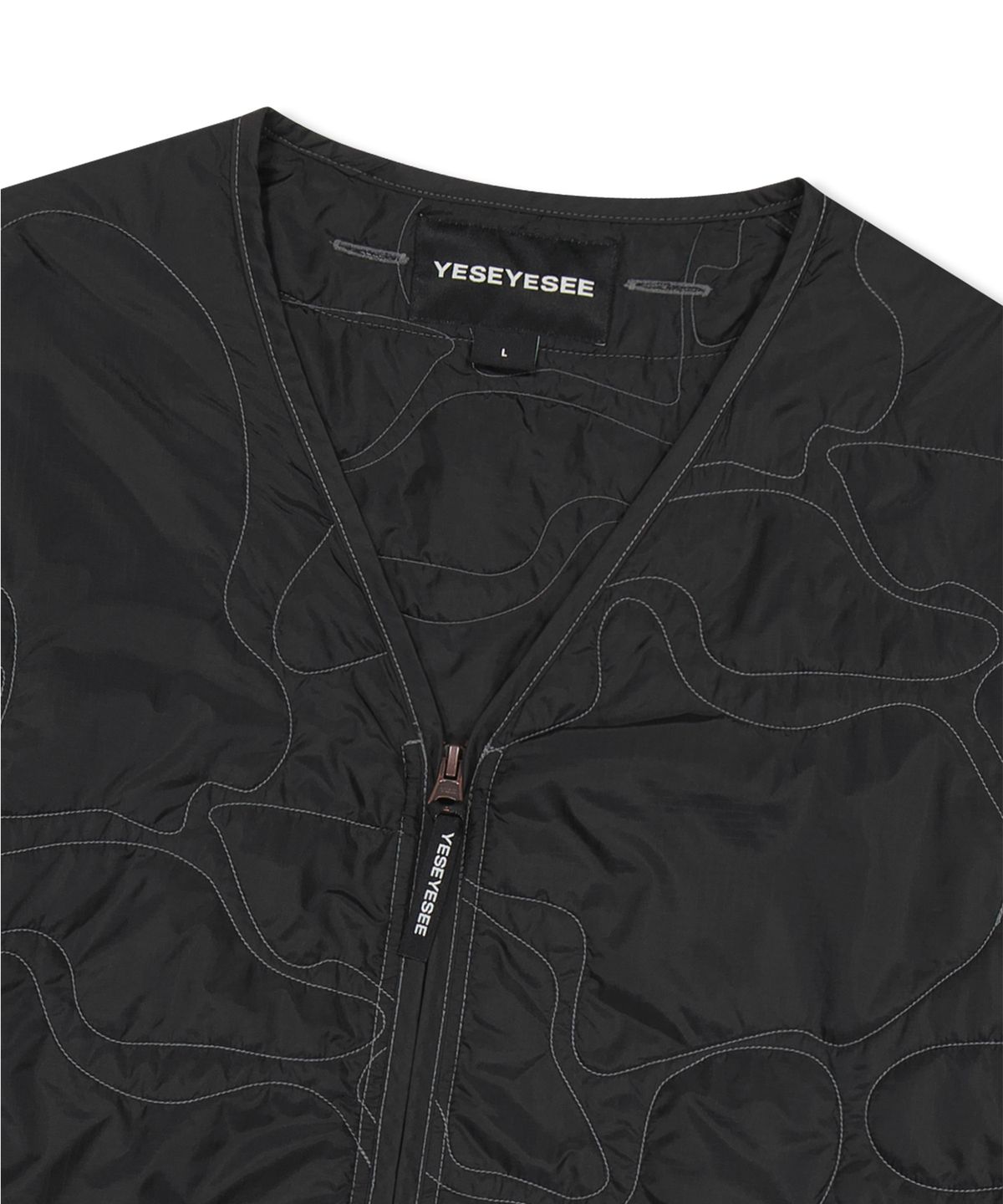 예스아이씨(YESEYESEE) Quilted Camo Liner Jacket Black