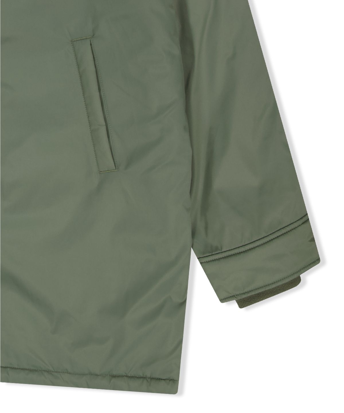 예스아이씨(YESEYESEE) Hairy Lining Long Parka Sage Green