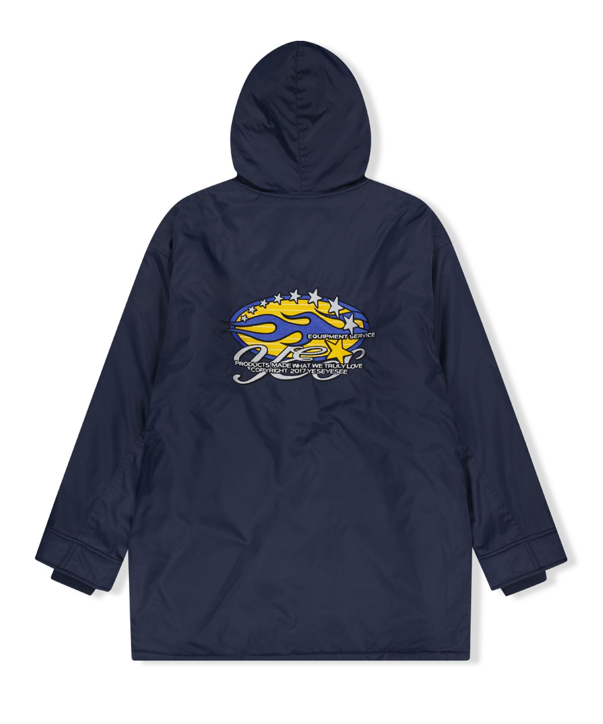 예스아이씨(YESEYESEE) Hairy Lining Long Parka Navy