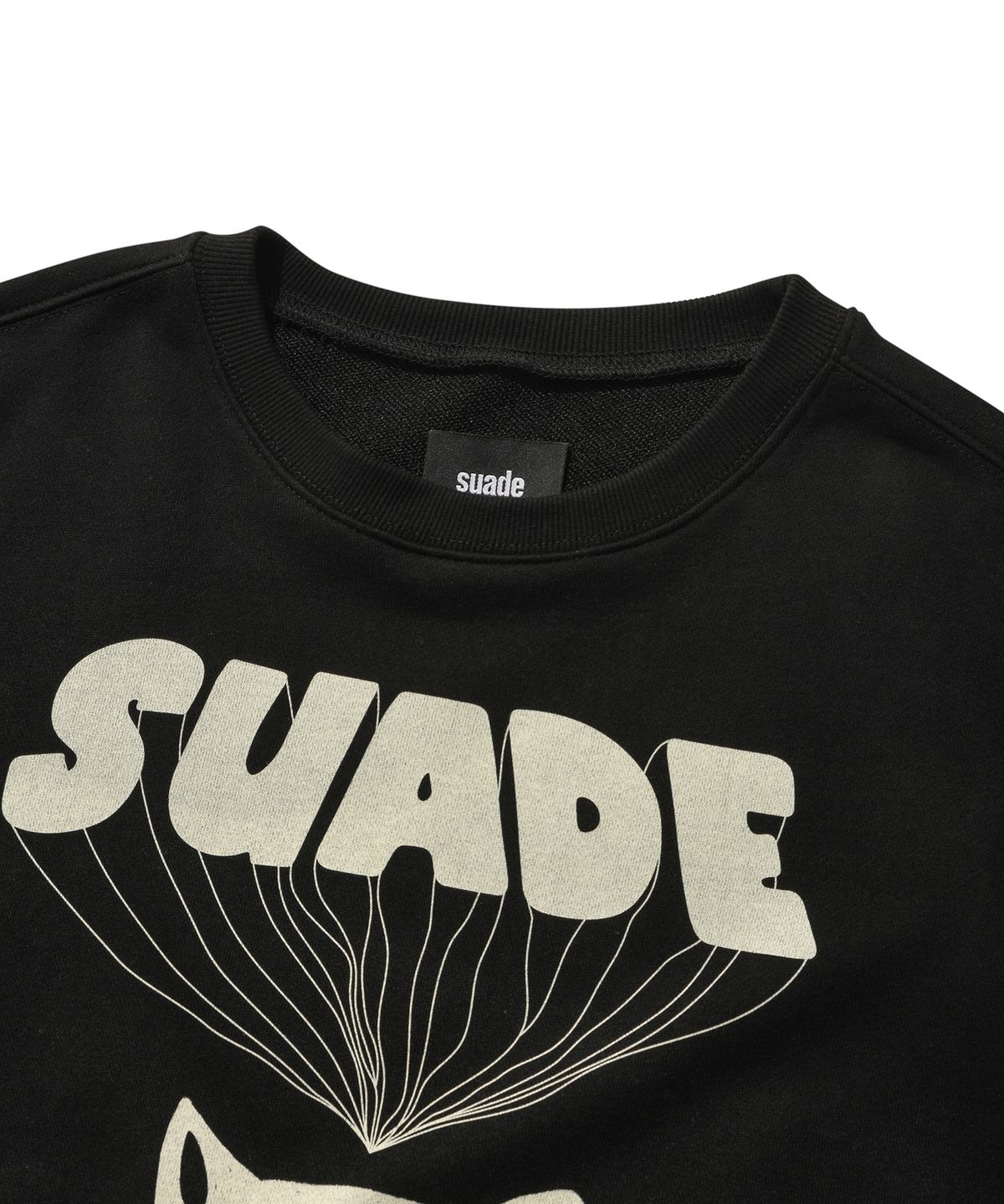 스웨이드(SUADE) BALLOON CAT CREWNECK [BLACK]