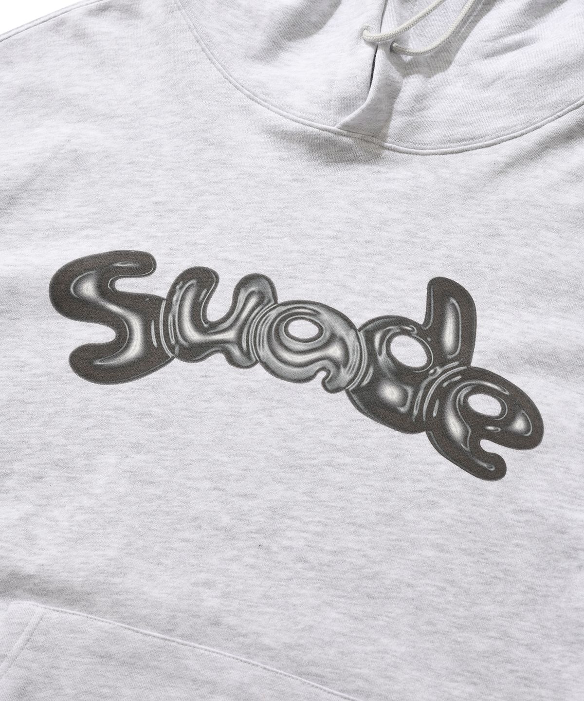 스웨이드(SUADE) BALLOON SUADE LOGO HOODIE [MELANGE GRAY]