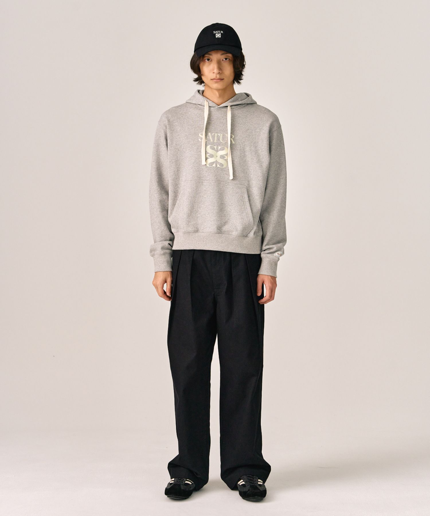 ★送料・関税込★SATUR★Classic Logo Hoodie★ MUSINSA | SATUR Classic Logo Hooded Sweatshirt Classic Navy