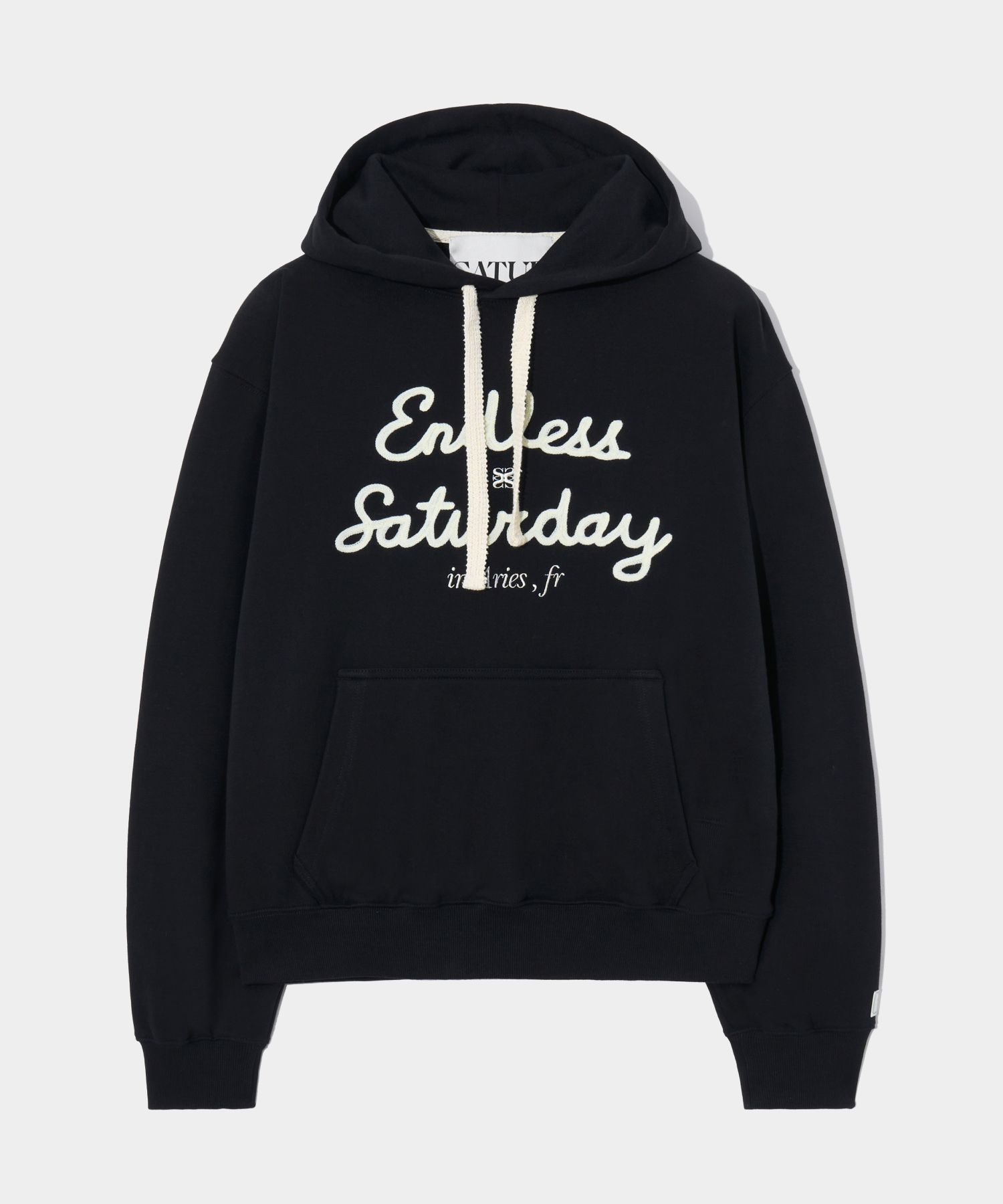 MUSINSA | SATUR Endless Saturday Hooded Sweatshirt Classic Black