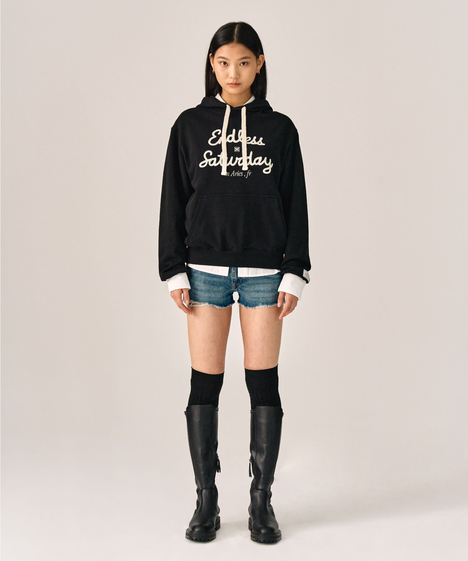 ★韓国の人気★【SATUR】★Endless Saturday Hoodi.e★ MUSINSA | SATUR Endless Saturday Hooded Sweatshirt Classic Black