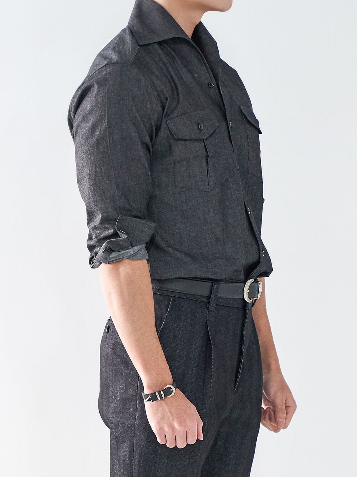 올클래식(ALLCLASSIC) Italian one-piece Shirts Black Denim / ALCSH002
