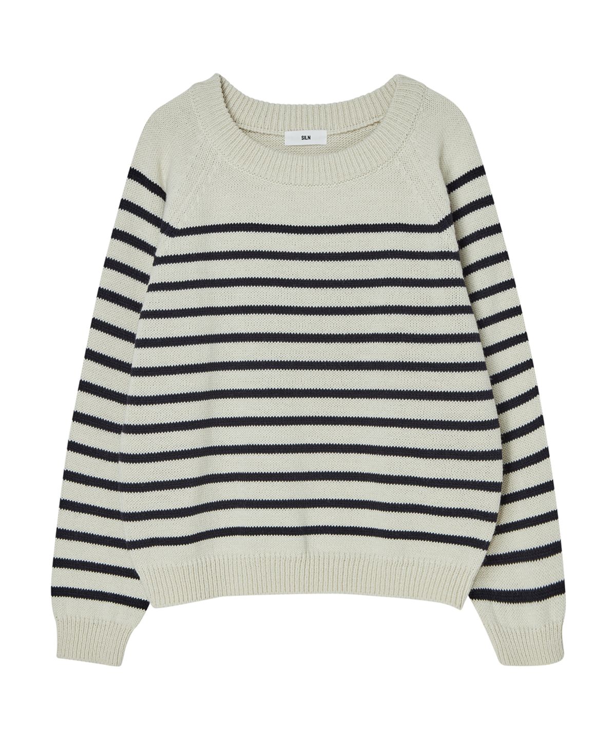 실른(SILN) Raglan stripe knit (IVORY)
