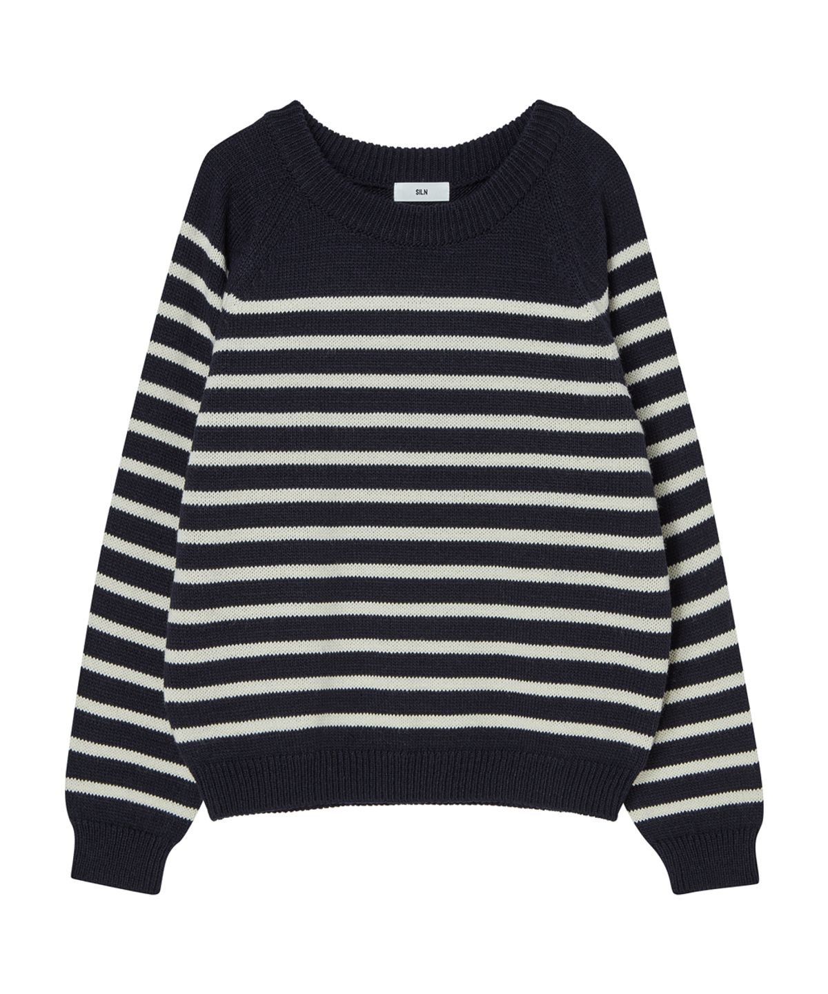실른(SILN) Raglan stripe knit (NAVY)