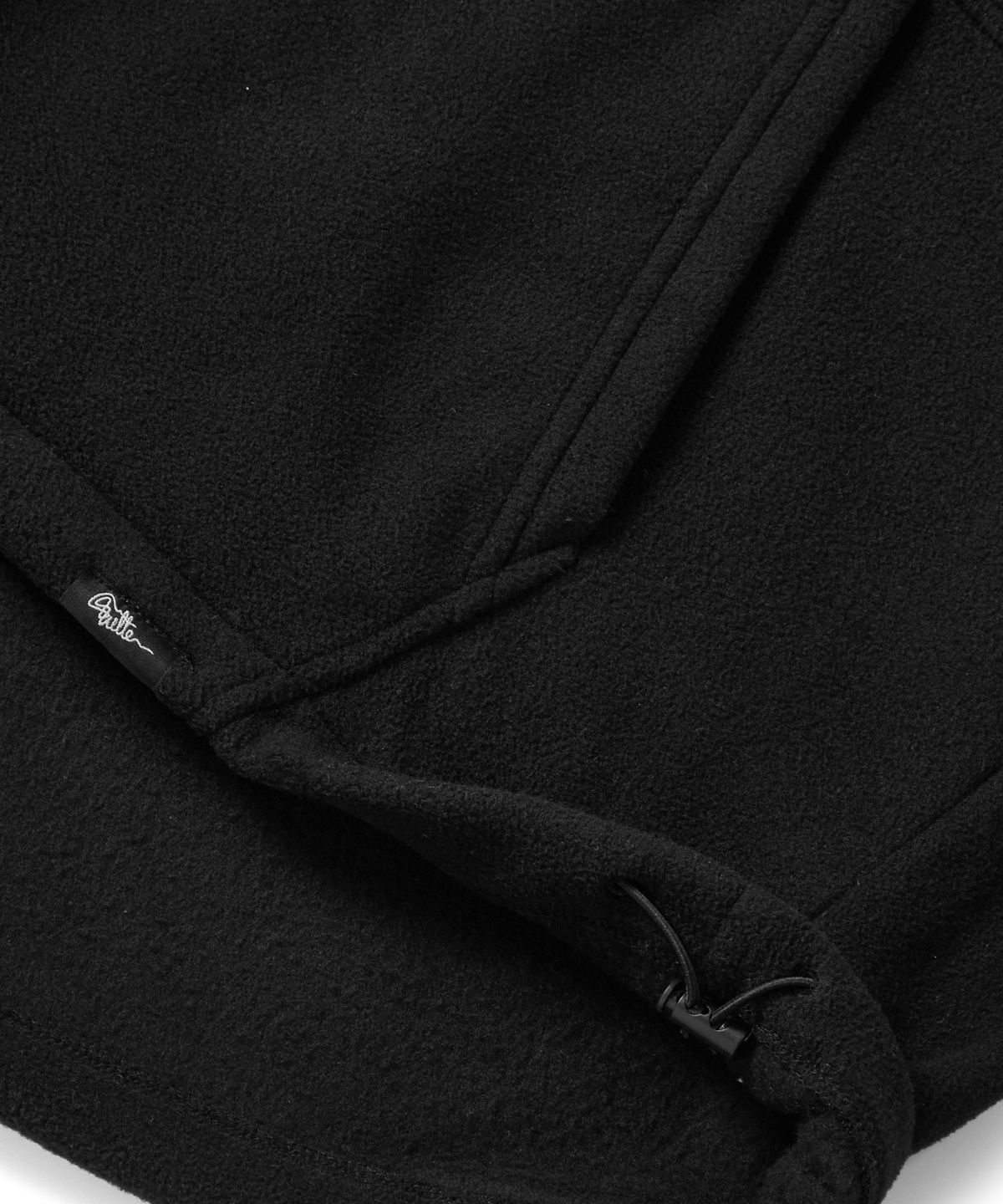 쿨트(KULTE) 클래식 로고 플리스 하프집업 크루넥 BLACK