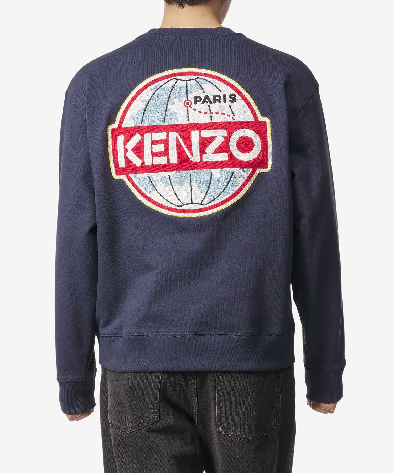 ★KENZO★ Globe Classic Sweatshirt Blue FD65SW0894ME77 FD65S MUSINSA | KENZO Globe Classic Sweatshirt - Blue / FD65SW0894ME77