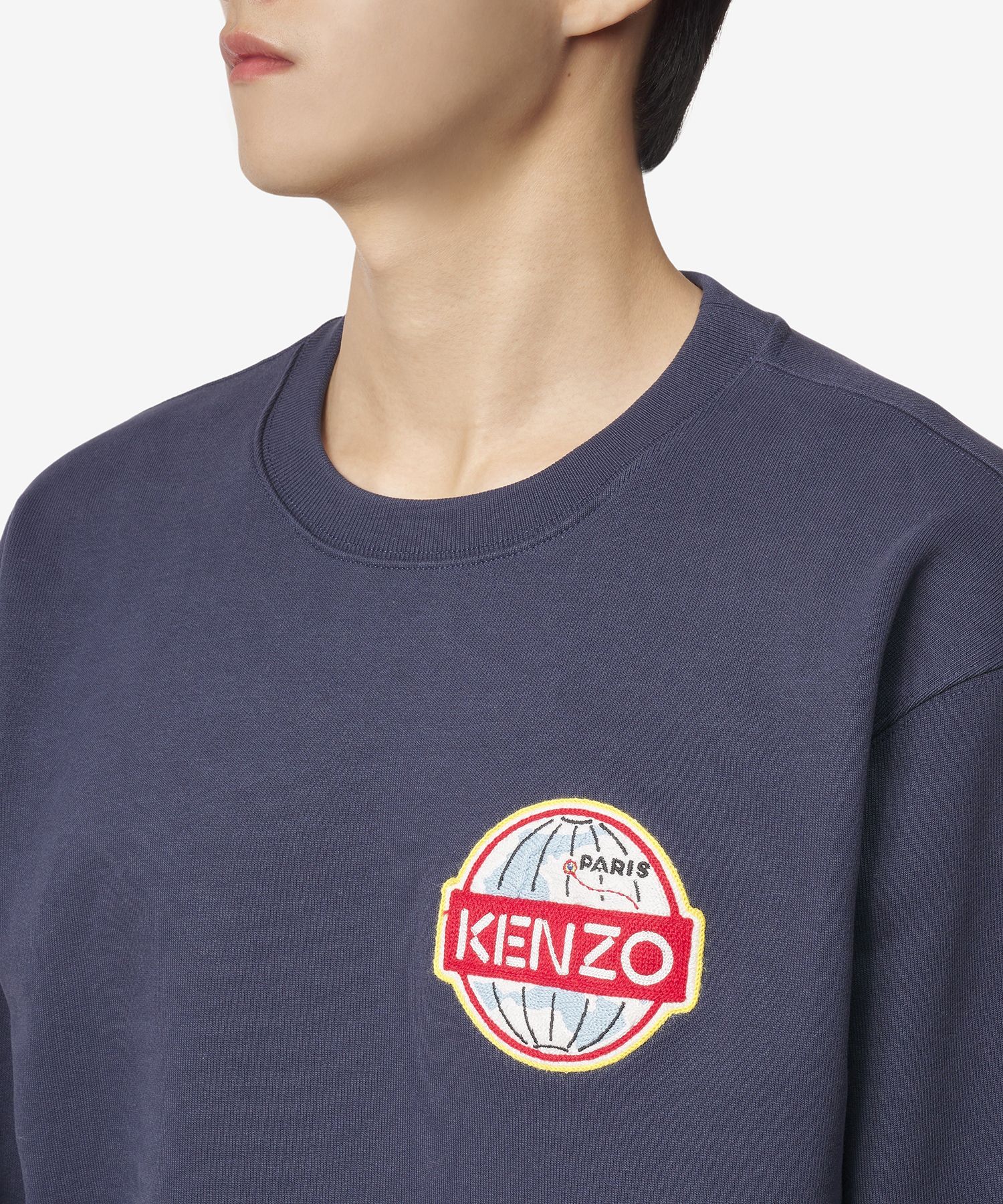 ★KENZO★ Globe Classic Sweatshirt Blue FD65SW0894ME77 FD65S MUSINSA | KENZO Globe Classic Sweatshirt - Blue / FD65SW0894ME77