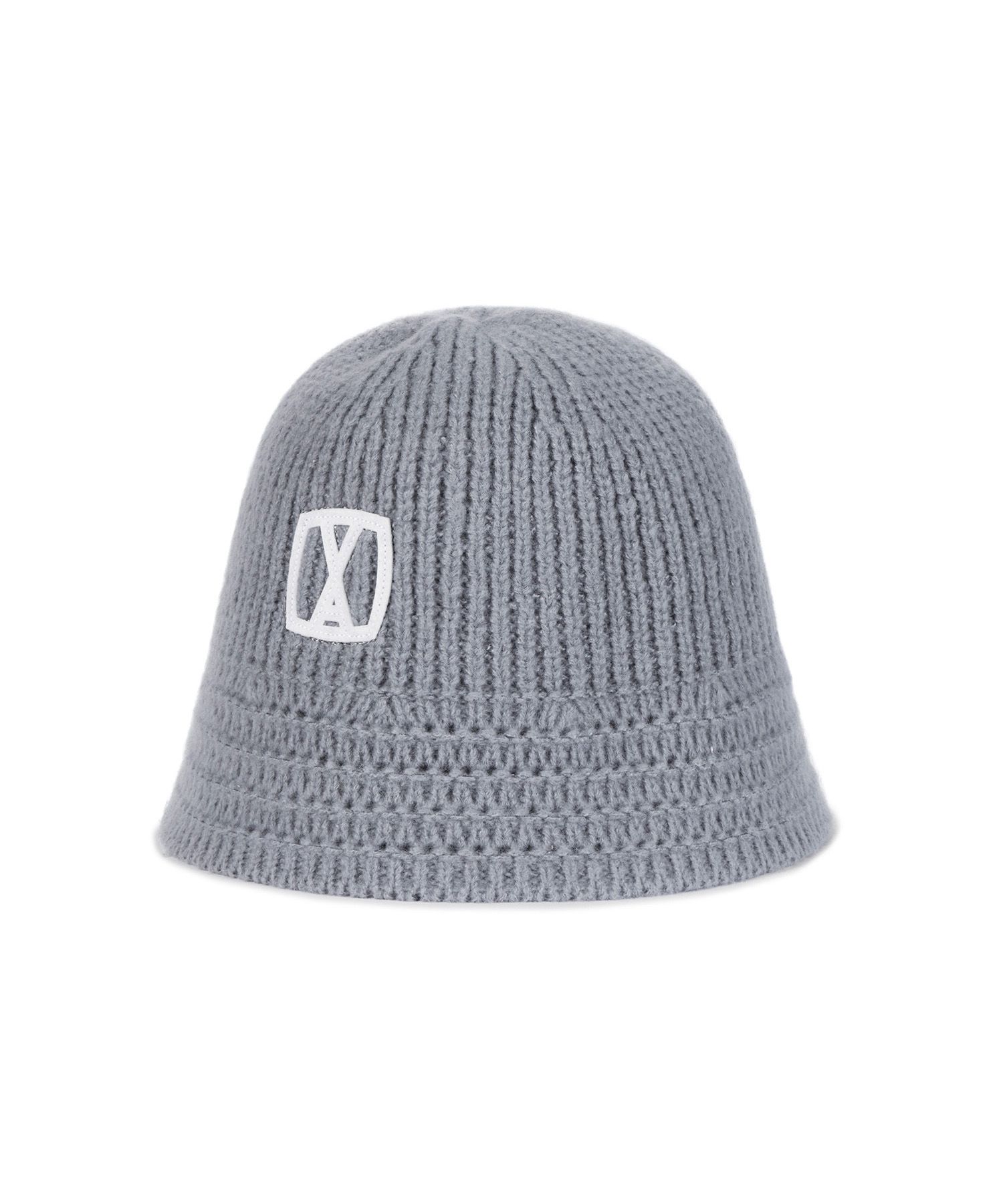 MUSINSA公式 | VARZAR VA square applique knit bucket hat gray