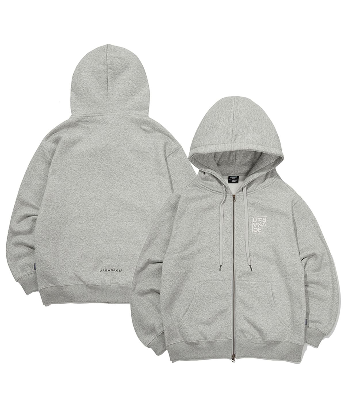 어반에이지(URBANAGE) [2PACK] 로고 프린트 후드 집업 (3 Color)
