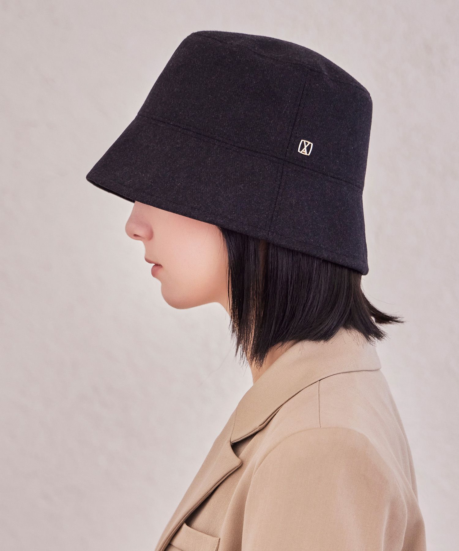 ■VARZAR■ VA Square Stud 6 Panel Bucket Hat Black varzar109 Designer fashion, Seoul-fully created | W Concept