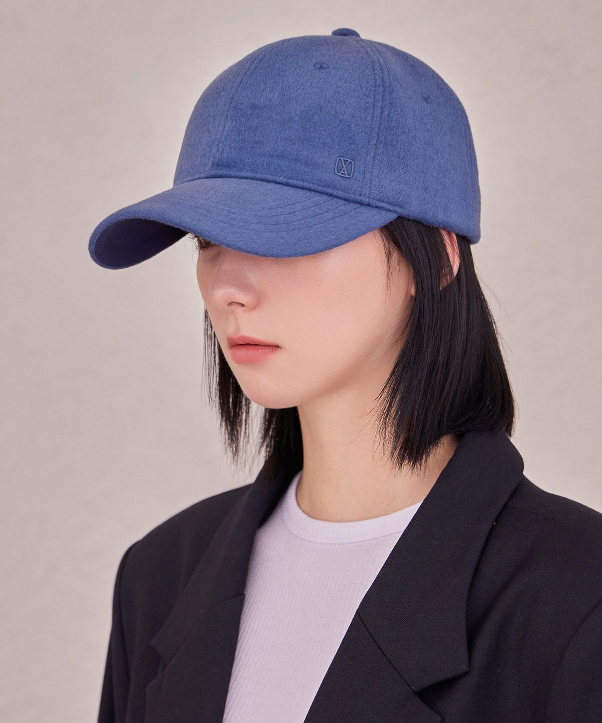바잘(VARZAR) VA 스퀘어 울 볼캡 네이비