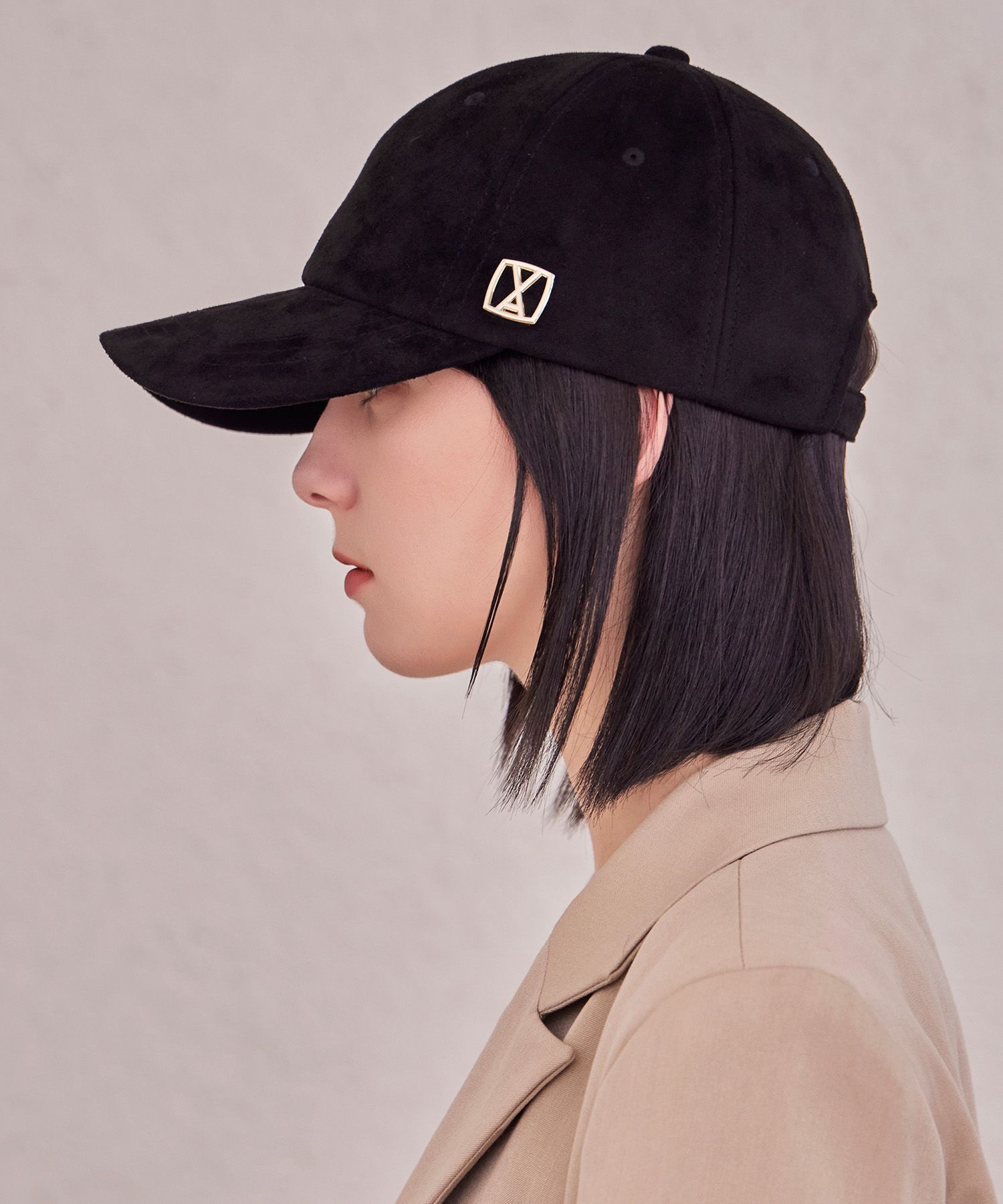 ★VARZAR★ VA square suede ball cap black MUSINSA | VARZAR VA square suede ball cap black