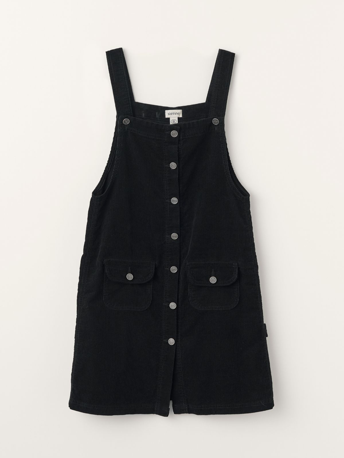 시엔느(SIENNE) Corduroy Suspender Dress (Black)