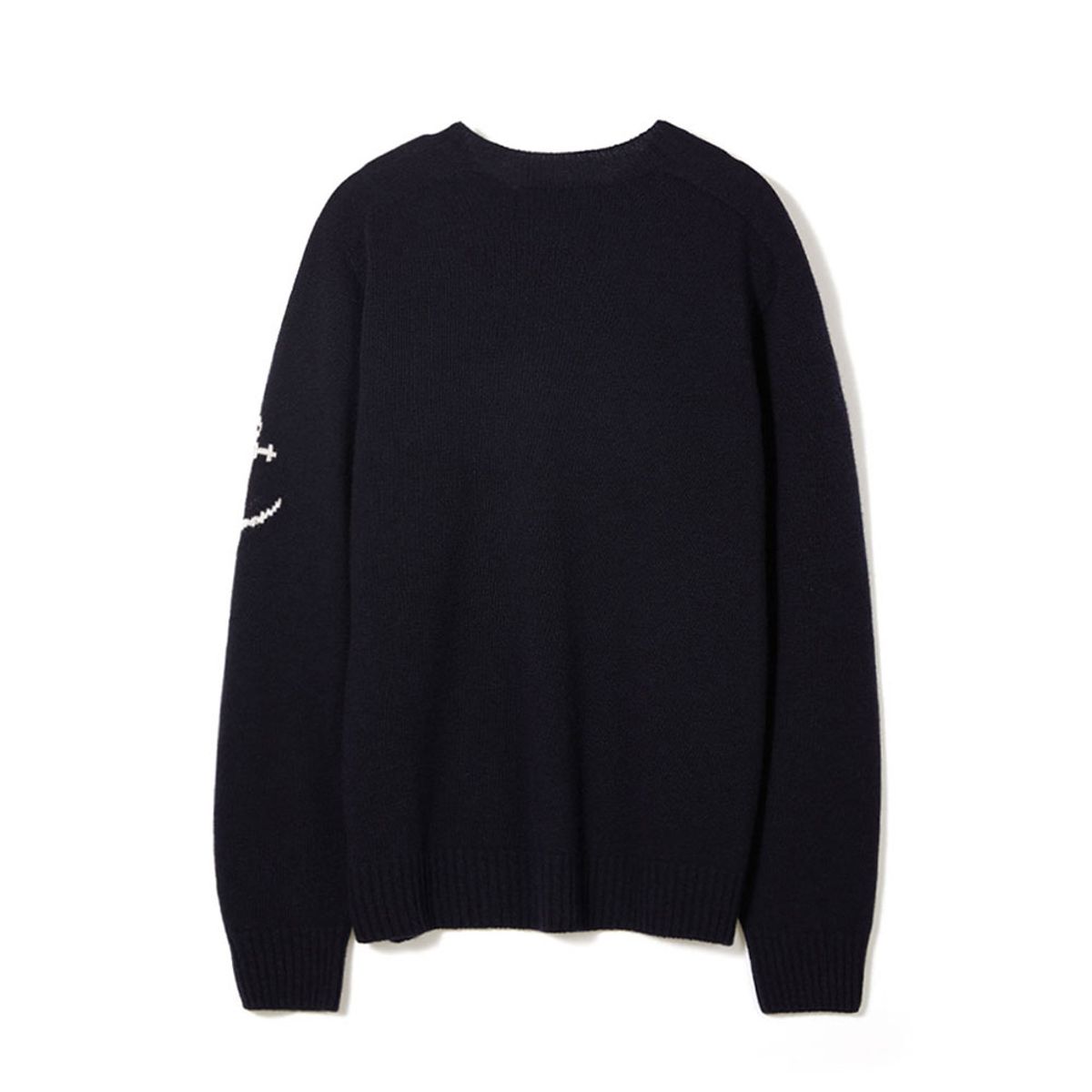 건지 울른스(Guernsey Woollens) 홀가먼트 메리노 울 스웨터 - 네이비