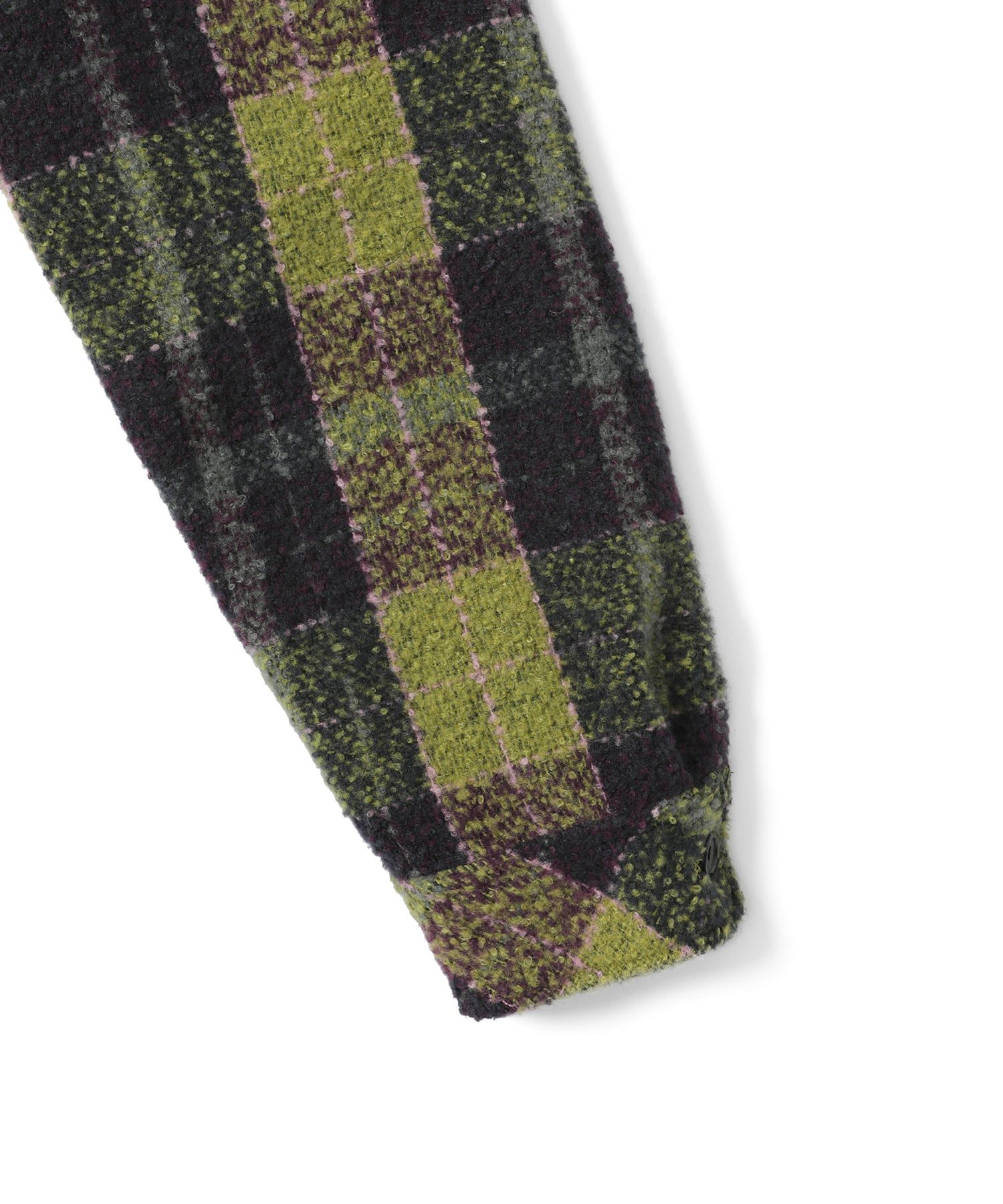 MUSINSA | thisisneverthat® Boucle Check Shirt Olive
