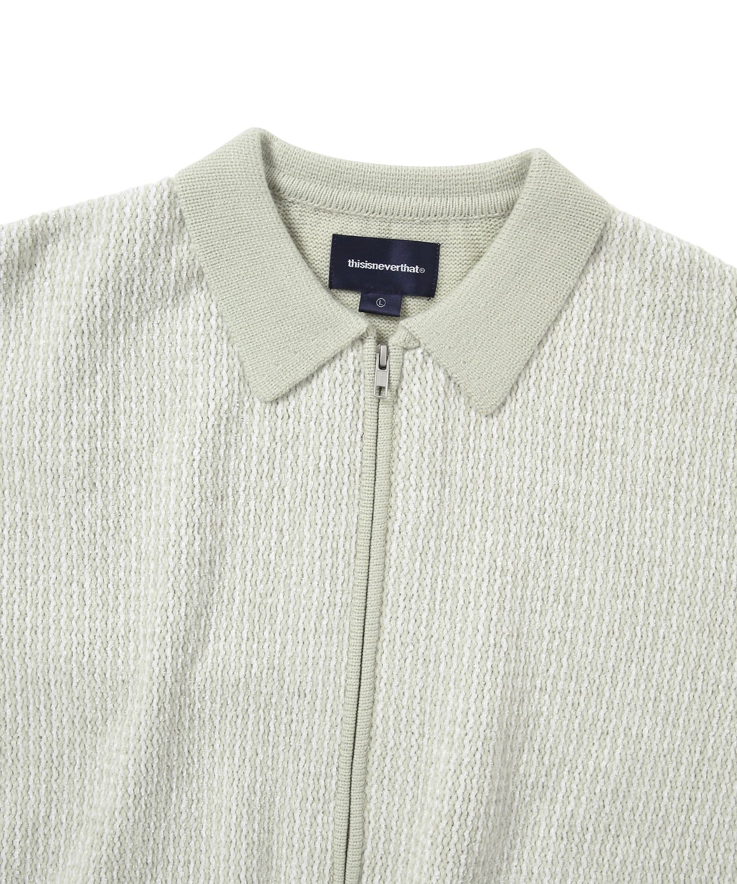 MUSINSA公式 | thisisneverthat Velvet Knit Zip Polo Ivory