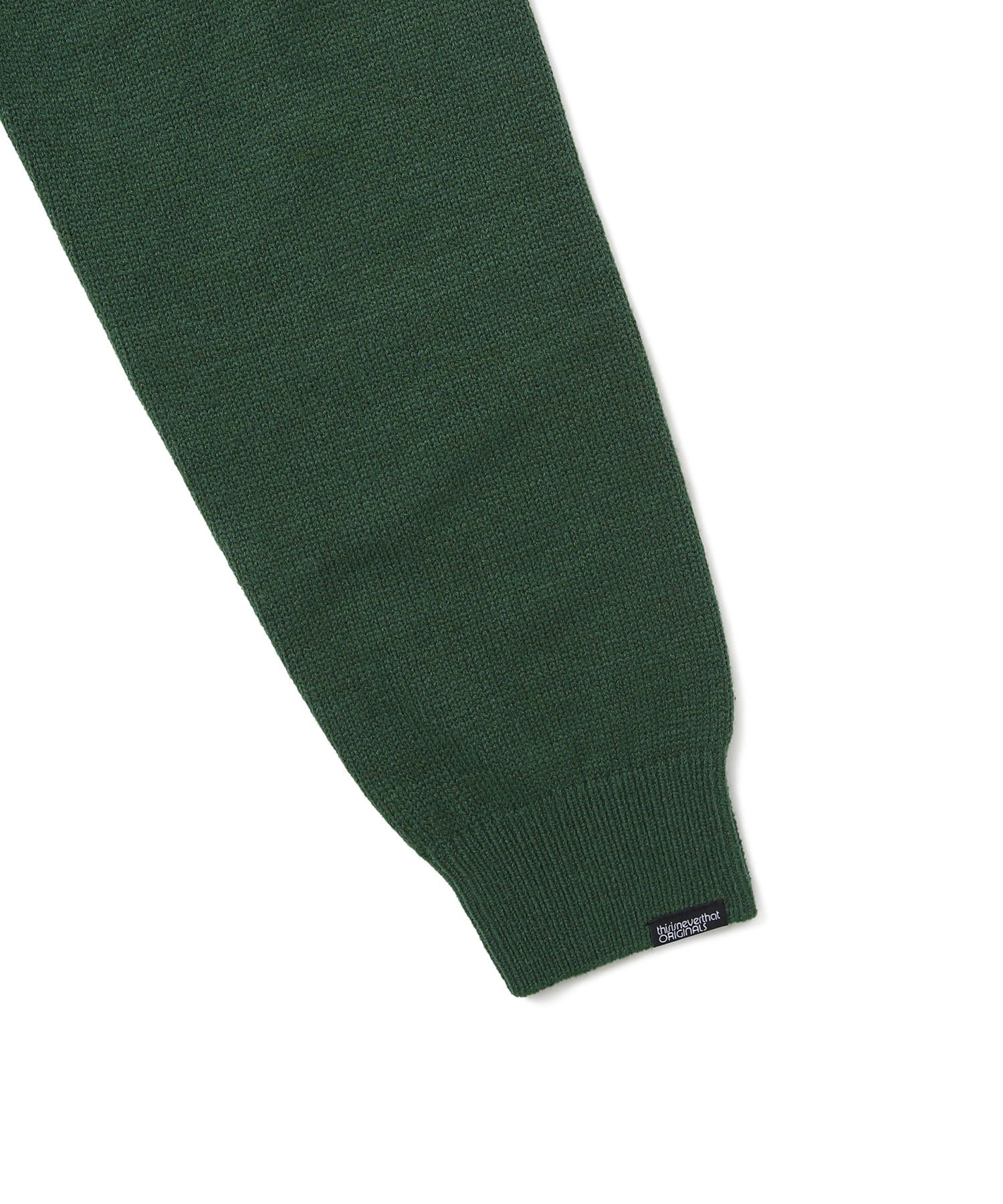 MUSINSA | thisisneverthat® Velvet Knit Zip Polo Green