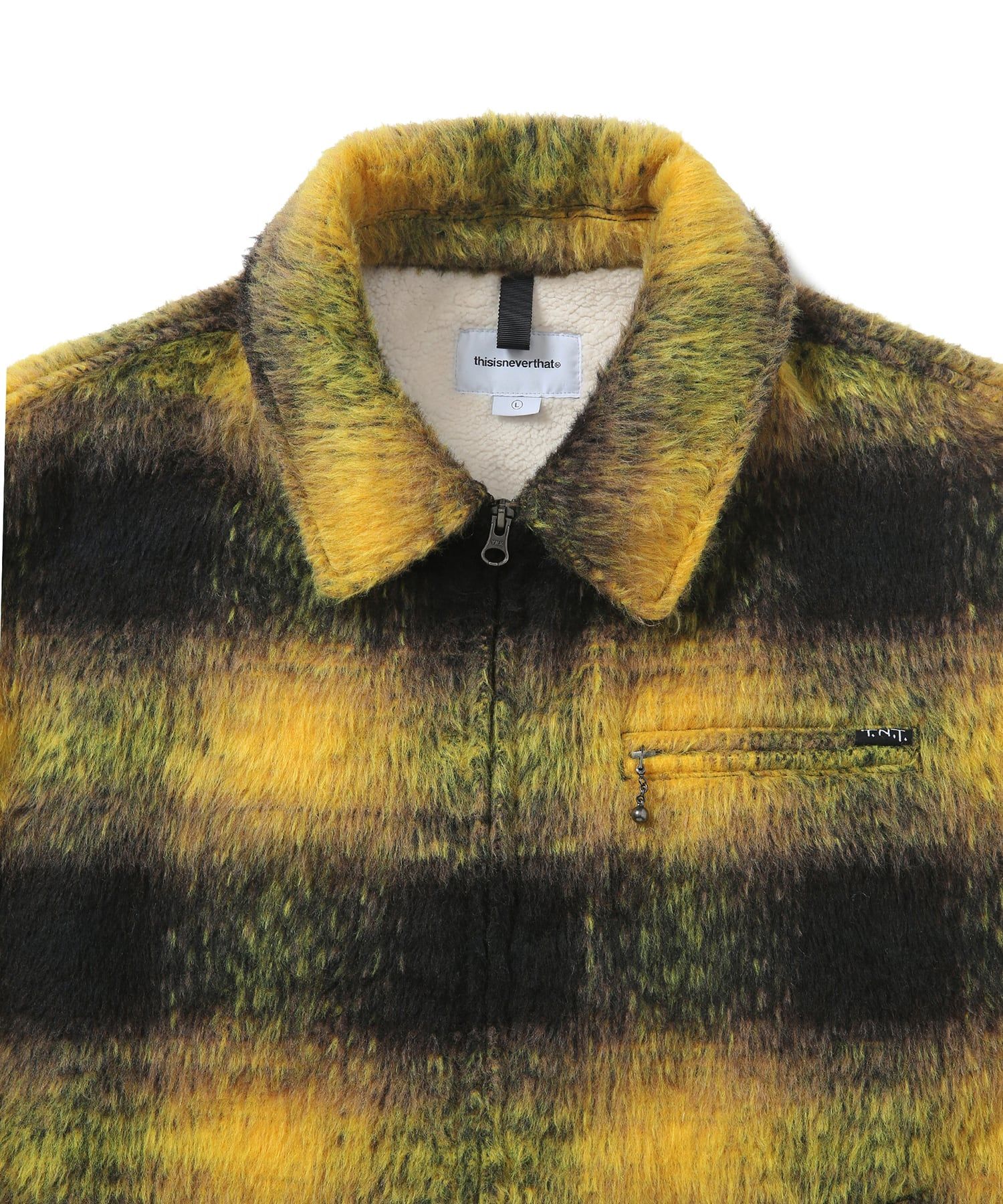 MUSINSA | thisisneverthat Brushed Check Jacket Yellow