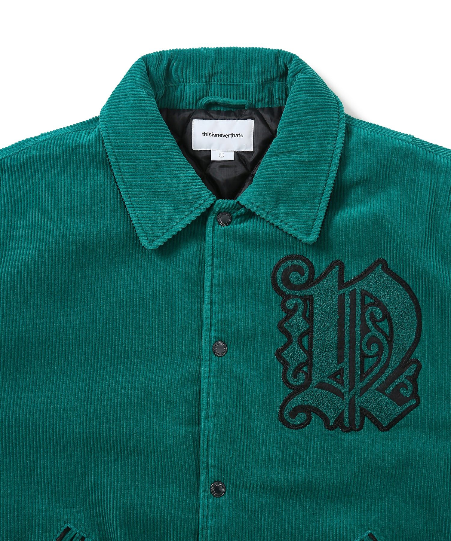 MUSINSA公式 | thisisneverthat Fortuna Corduroy Varsity Jacket Green