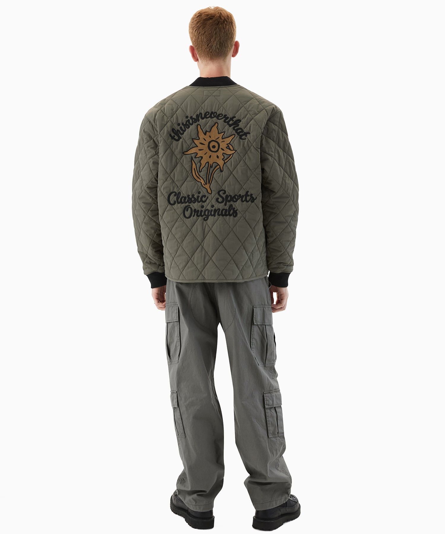 MUSINSA | thisisneverthat® Edelweiss Quilted Jacket Olive