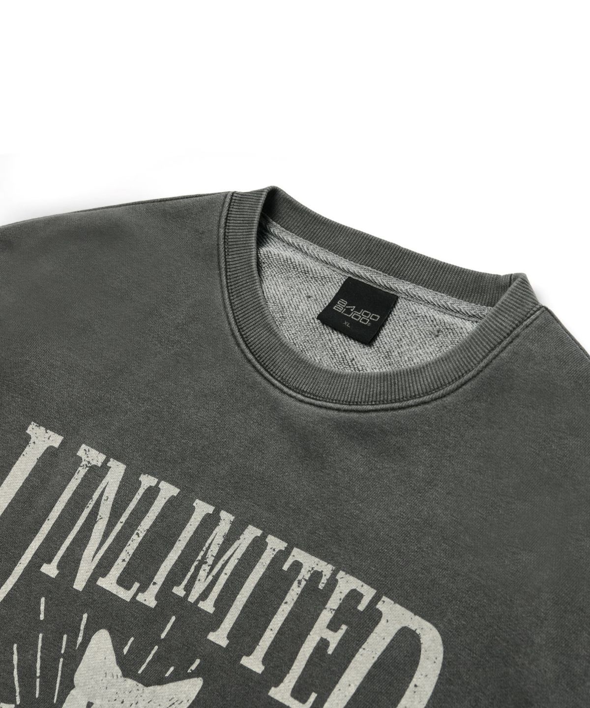 바쥬비쥬(BAJOO BIJOO) Unlimited Cat Pigment Sweatshirt [Chacoal]