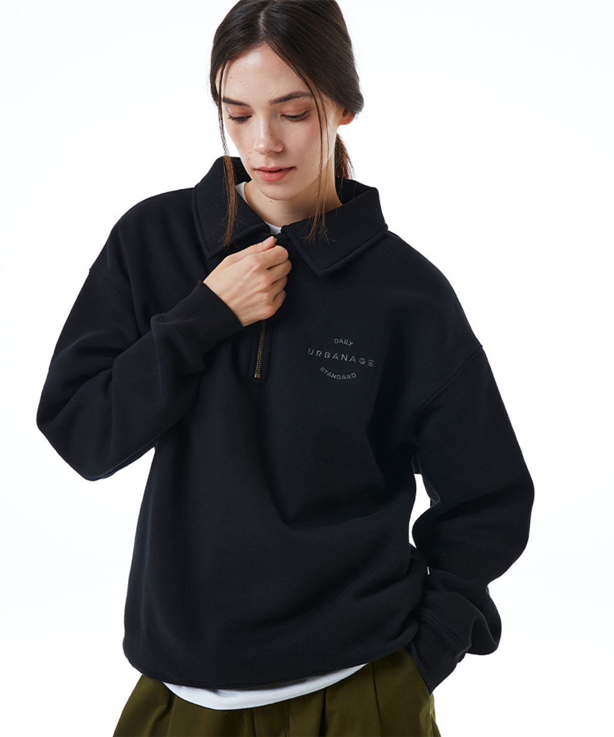 어반에이지(URBANAGE) [2PACK] 데일리 스탠다드 하프집업 (4 Color)
