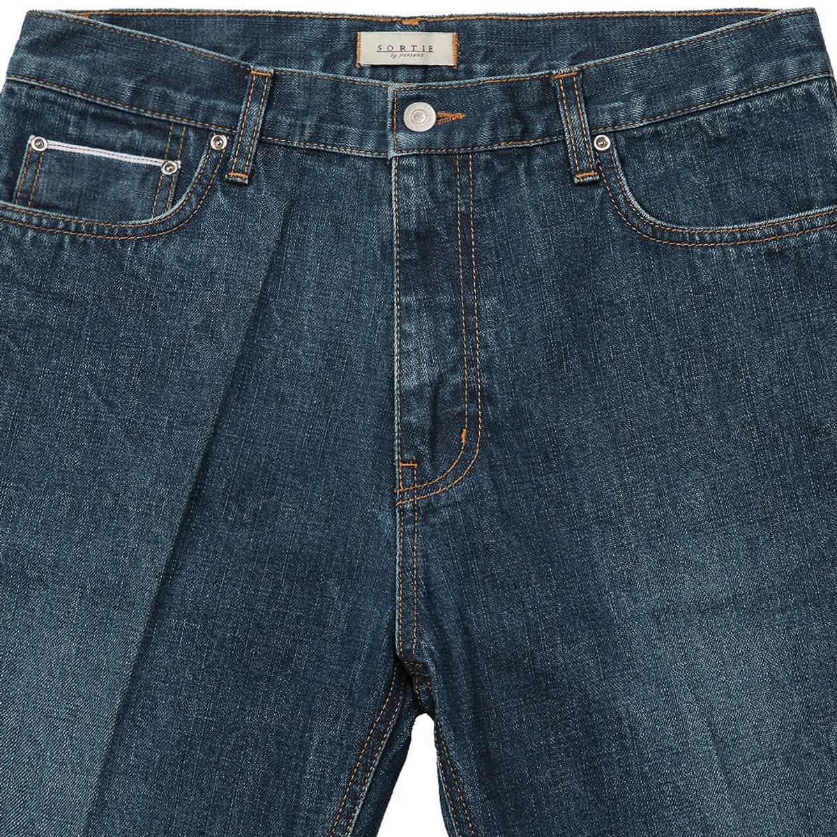 솔티(SORTIE) 520 Selvedge denim Jeans (Green Blue)