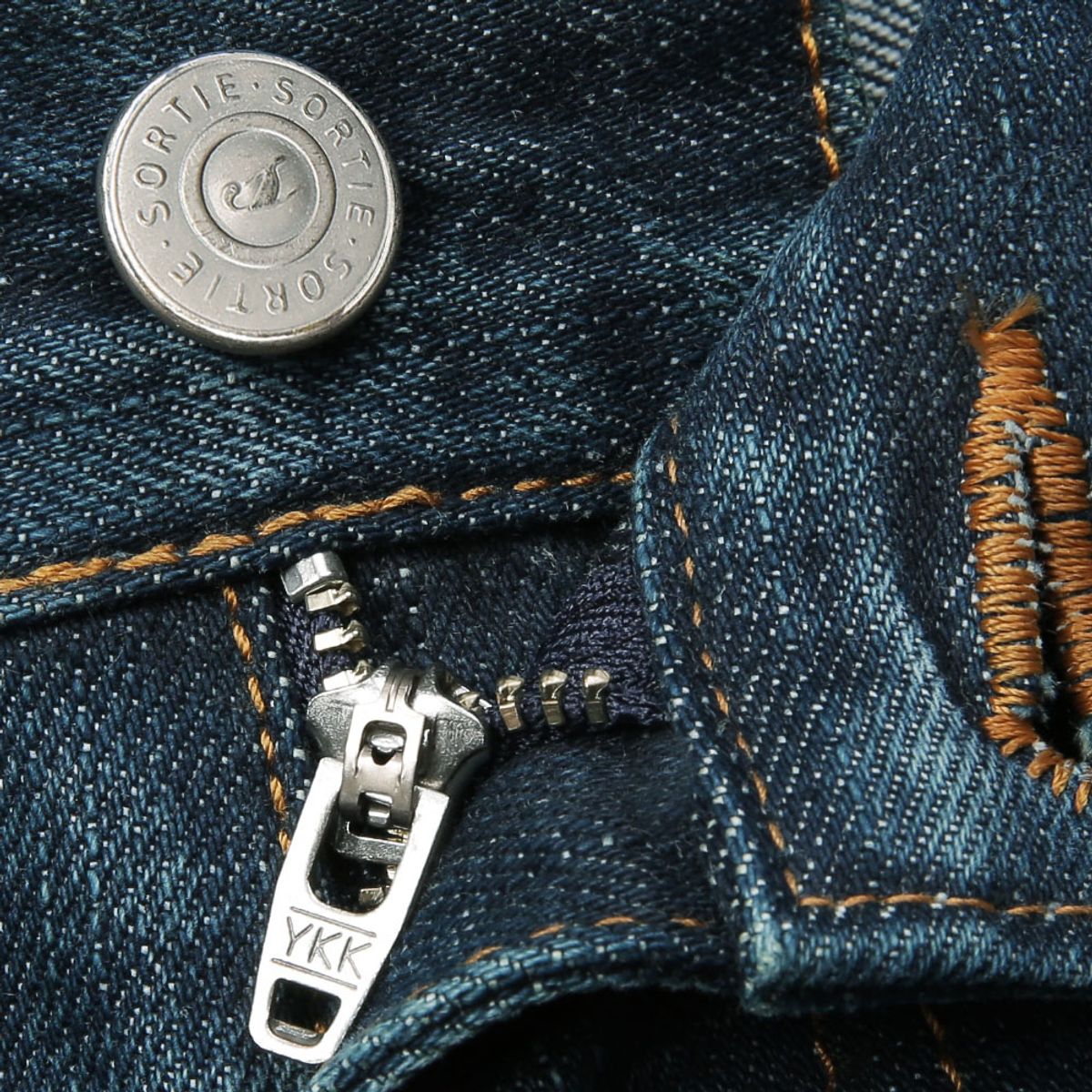 솔티(SORTIE) 520 Selvedge denim Jeans (Green Blue)
