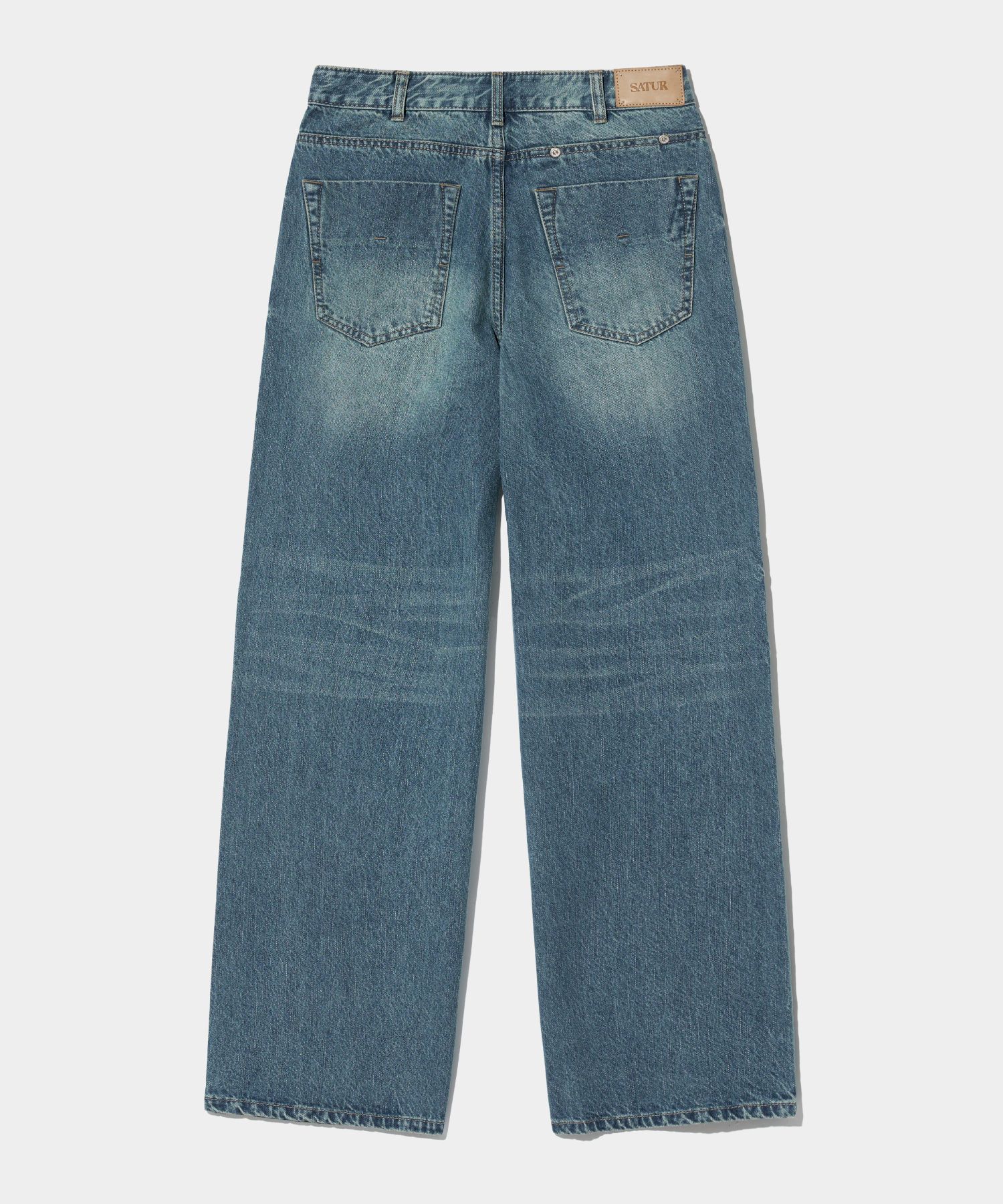 【SATUR】Layne Midrise Straight Denim - Union Washed Blue SATUR】Layne Midrise Straight Denim - Union Washed Blue