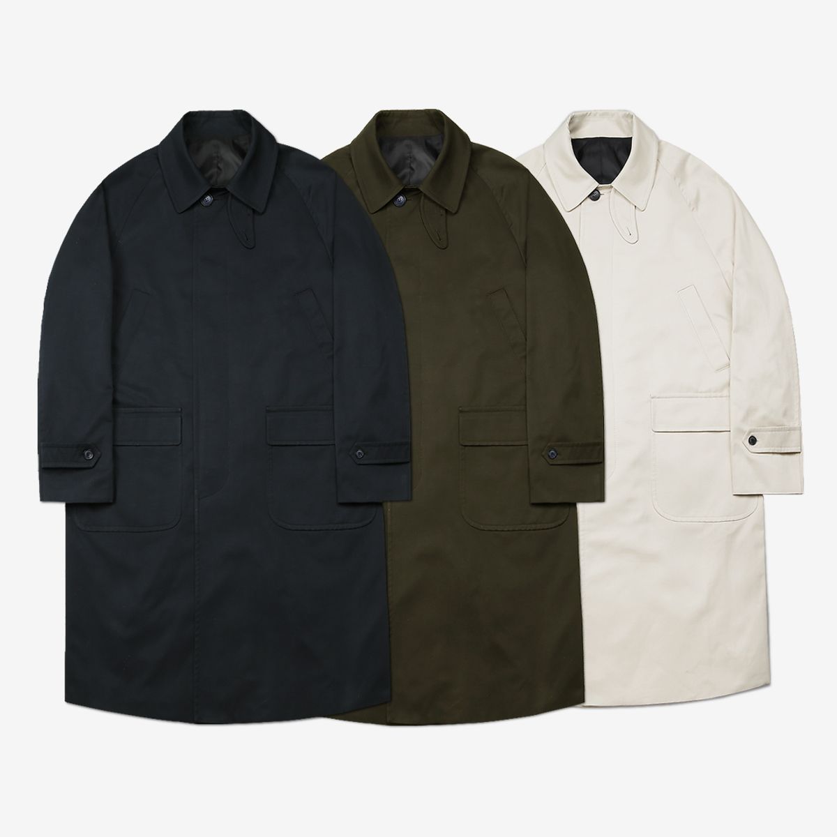 솔티(SORTIE) Bonheur Cotton Balmacaan Coat (Navy)